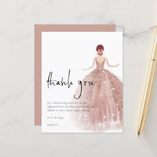 Papier Budget Rose Gold Gown Auburn Quinceañera Merci