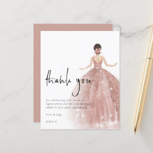 Papier Budget Rose Gold Gown Brown Quinceañera Merci