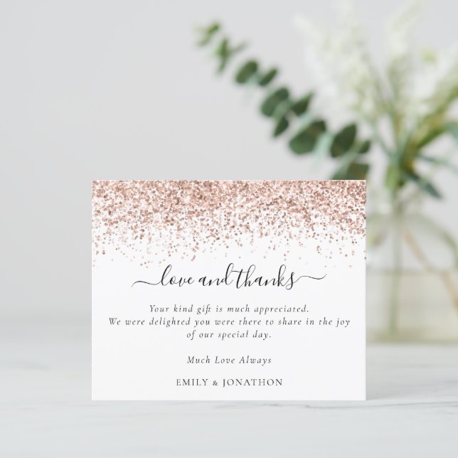 Papier Budget Rose Gold Parties scintillant Amour et Merc (Debout devant)