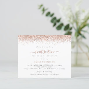 Papier Budget Rose Gold Parties scintillant Sweet 16 Part