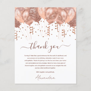 Papier Budget Rose Gold Rose Ballons 21e fête d'anniversa