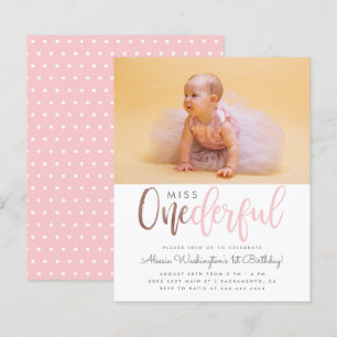 Papier Budget rose Miss Onederful Photo 1er anniversaire