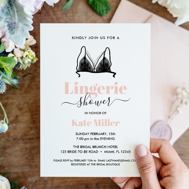 Papier BUDGET Rose noir Ooh La Lingerie Fête des mariées (Créateur téléchargé)