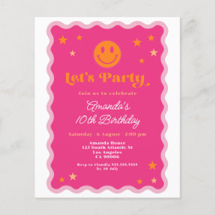 Papier Budget Rose Orange Sourire visage Wavy Anniversair