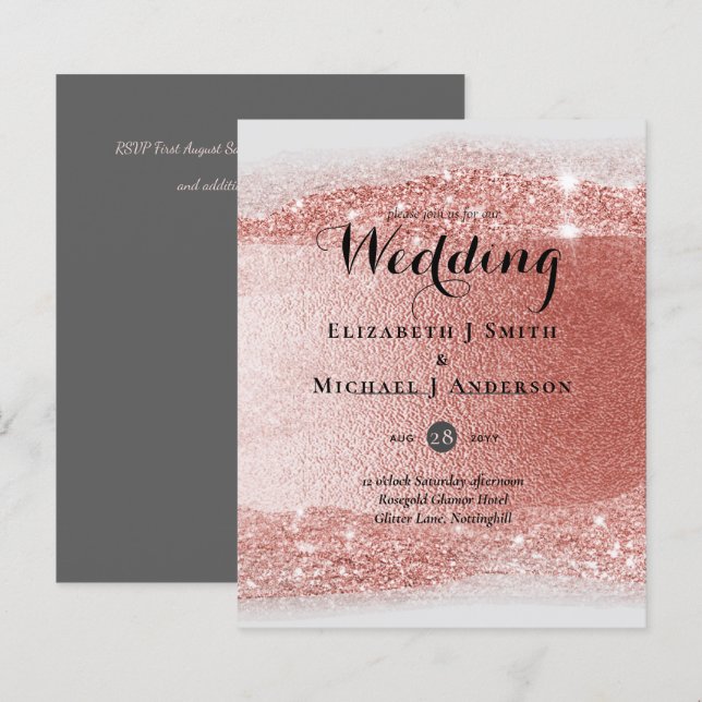 Papier Budget Rose Parties scintillant or  Foil Look Mari (Devant / Derrière)