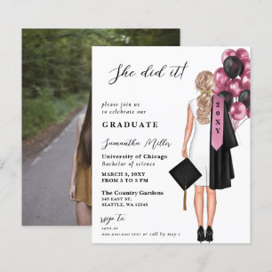 Papier Budget Rose Photo Elle L'A Fait Graduation