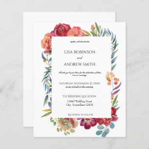 Papier Budget Rose & Plum Tropical Floral Blanc 1 Mariage