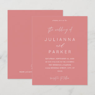 Papier Budget Rose Poussiéreux MOD Calligraphie Mariage