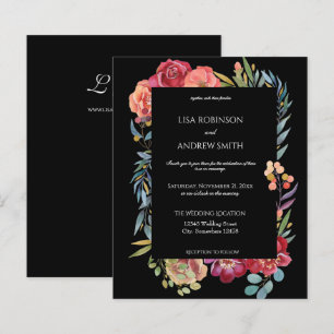 Papier Budget Rose & Prune Floral Tropical V1 Mariage
