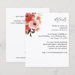 Papier Budget Rose & Rouge Floral Détails Roses
