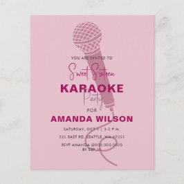 Papier Budget Rose Sweet 16 Karaoke Party Invitation