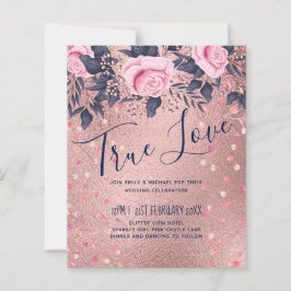 Papier BUDGET Rosegold Bleu rose MARIAGE Fille Glam