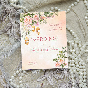 Papier Budget roses en crème pastel lanternes marocaines 