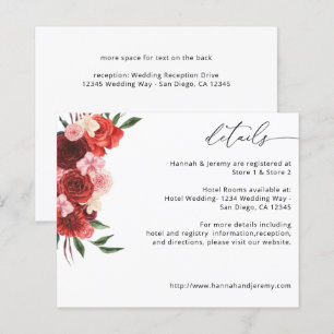 Papier Budget Rouge Floral Détails - Blanc