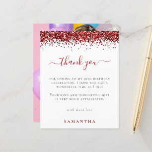 Papier Budget Rouge Parties scintillant photo Sweet 16 Me