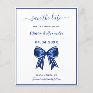 Papier Budget royal bleu blanc arc mariage Enregistrer la