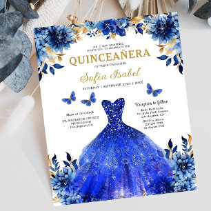 Papier Budget Royal Blue Bilingue Espagnol Quinceanera