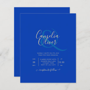 Papier Budget Royal Blue Monochrome Mariage INVITE