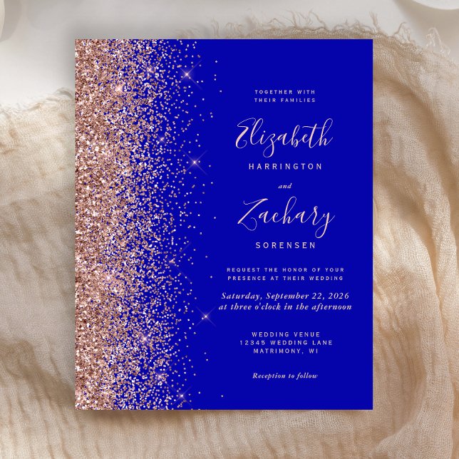 Papier Budget Royal Blue Rose Gold Parties scintillant de (Créateur téléchargé)