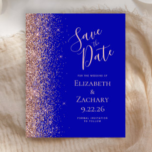 Papier Budget Royal Blue Rose Gold Parties scintillant En