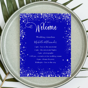 Papier Budget royal blue silver wedding program details