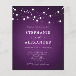 Papier Budget Royal String Lights Hearts Purple Mariage