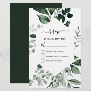 Papier Budget RSVP Botanical Green Foliage Mariage