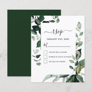 Papier Budget RSVP Botanical Green Foliage Mariage