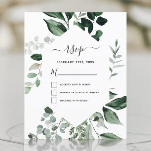 Papier Budget RSVP Botanical Green Foliage Mariage