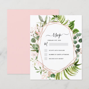 Papier Budget RSVP Eucalyptus Vert Géométrique Élégant