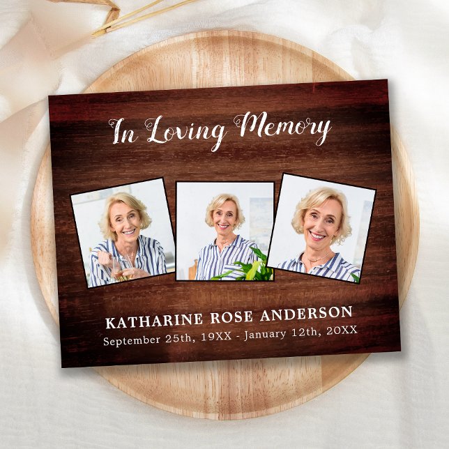 Papier Budget Russe 3 Photo Funéraire Merci Sympathie (Créateur téléchargé)