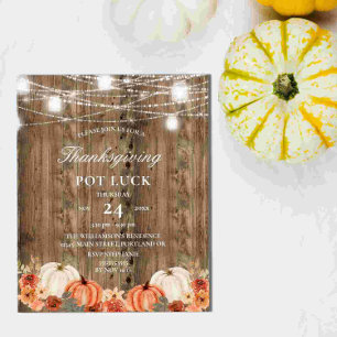 Papier Budget Russe Bois Floral Thanksgiving Pot Luck
