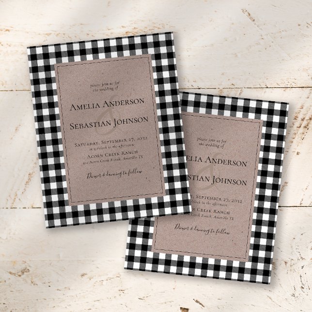 Papier BUDGET Russe Buffalo Plaid Faire-part de mariage (Créateur téléchargé)