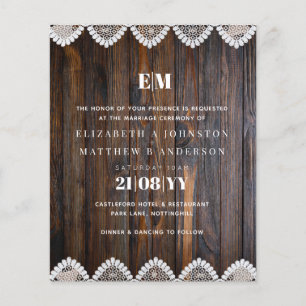 Papier BUDGET Russe Faire-part de mariage dentelle en boi