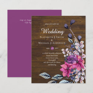 Papier BUDGET Russe Fuchsia Floral Mariage Woodland