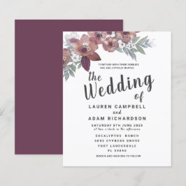 Papier Budget Russe Rouge Bourgogne Faire-part de mariage