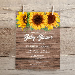 Papier Budget Rustic Automne Baby shower de tournesol en 