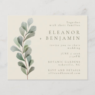 Papier Budget Rustic Botanical Greenery Mariage Invitatio