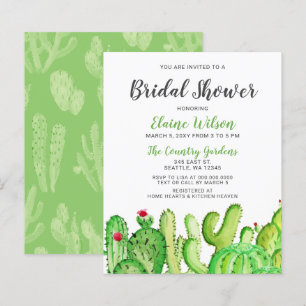Papier Budget Rustic Cactus Invitation à la douche nuptia