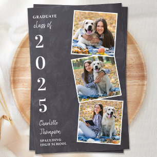 Papier Budget Rustic Chalkboard Photo Collage Graduation