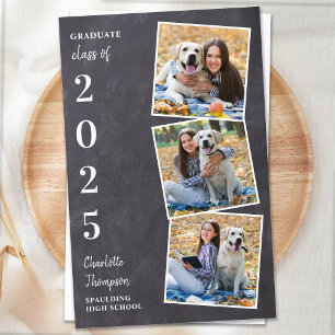 Papier Budget Rustic Chalkboard Photo Collage Graduation