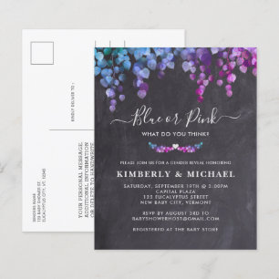 Papier Budget Rustic Eucalyptus Baby Genre Reveal Invitat