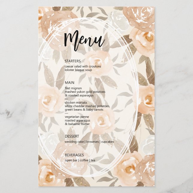 Papier Budget Rustic Floral Mariage (Devant)