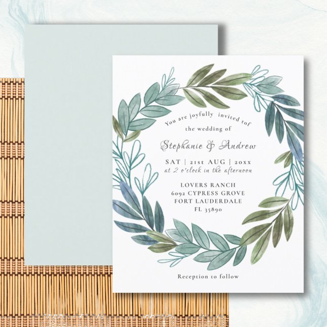 Papier Budget Rustic Foliage Sage Green Wedding Invitatio (Créateur téléchargé)