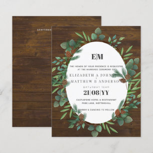 Papier Budget Rustic Green Woodland Wedding Invitation