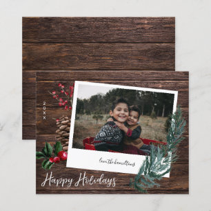 Papier Budget Rustic Happy Holidays Bois & Instant Photo