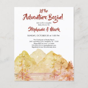 Papier Budget Rustic Mountains Adventure Baby shower d'au