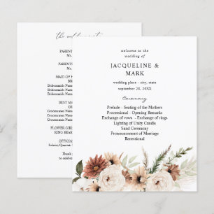 Papier Budget Rustic Neutral Boho Cérémonie de Mariage Fl