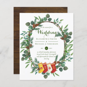 Papier Budget Rustic Noël Mariage Invitations d'hiver