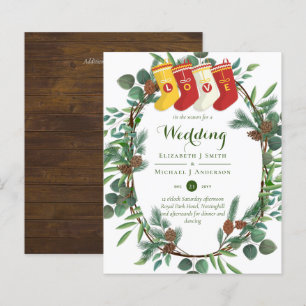 Papier Budget Rustic Noël Mariage Invitations d'hiver
